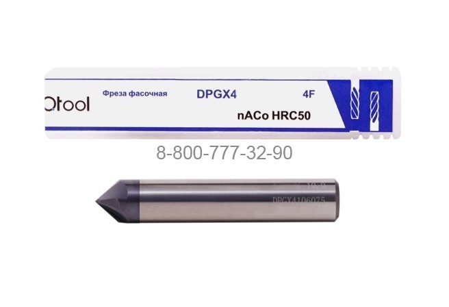 Фреза фасочная d12х75 z=4 nACo 50HRC 120° Фреза фасочная d12х75 z=4 nACo 50HRC 120°