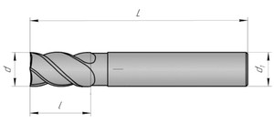 Фреза концевая 2х7х39  (ц/х, HSS, Z=4, dхвост=4,0, исп1, ГОСТ Р53002-2008, Beltools)